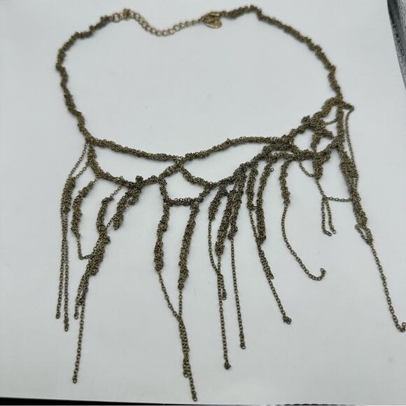 Zara Necklace Fringe Festival 70s 90s Chain Choker Statement Boho Bohemian - Picture 6 of 14